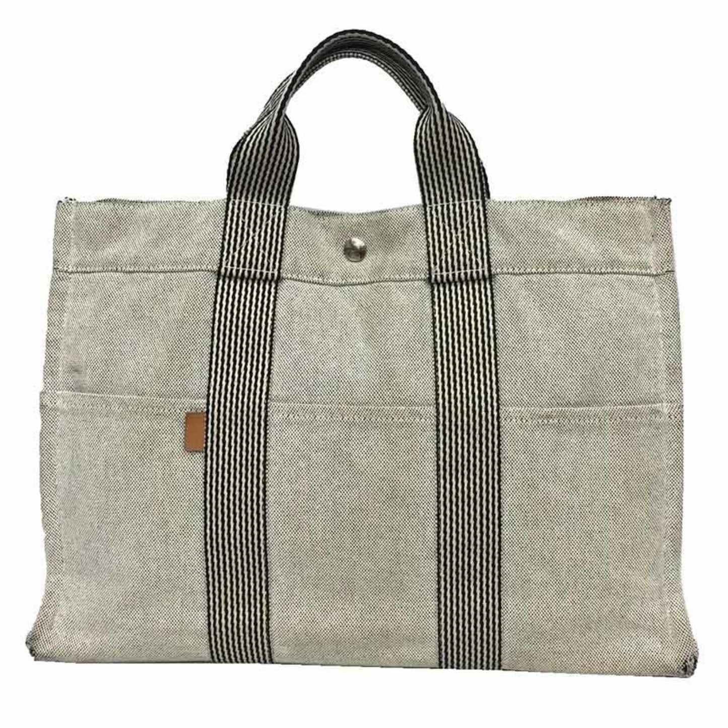 Hermes Cotton Tote Bag Canvas Gray