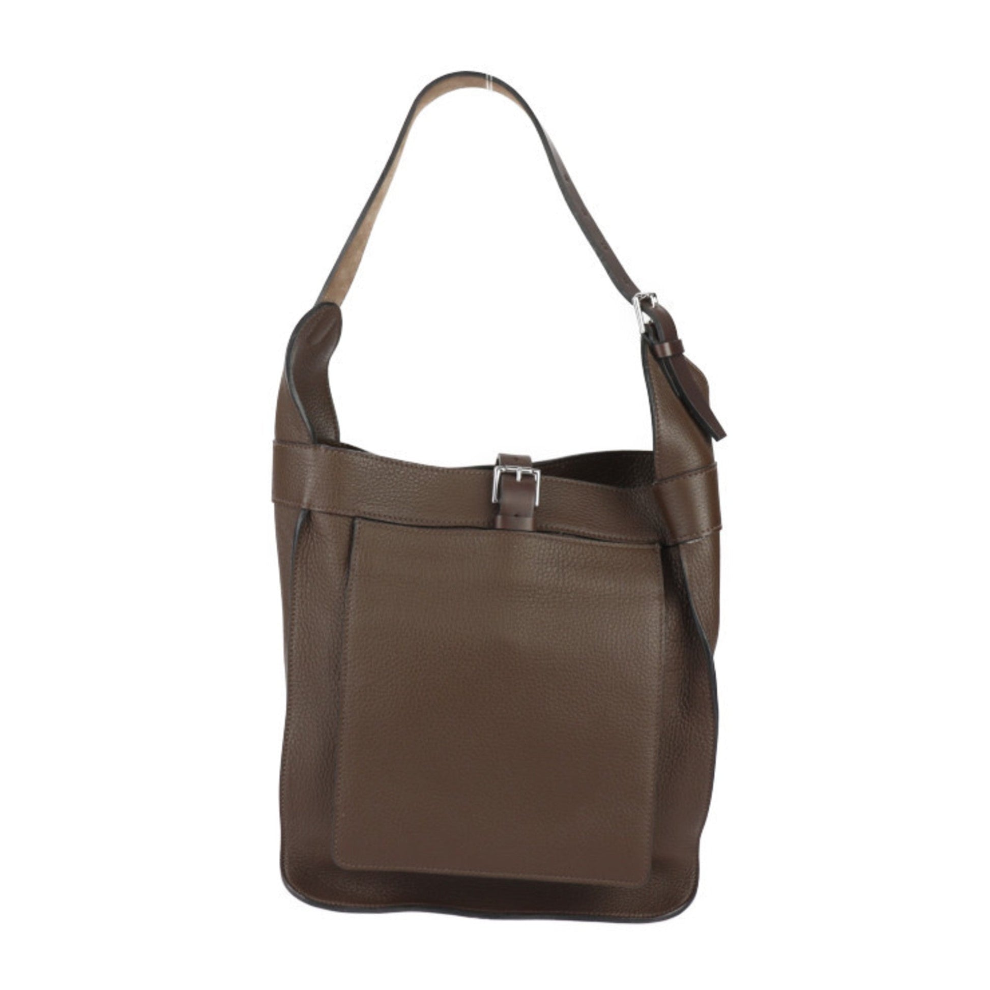 Hermes Taurillon Clemence Handbag Shoulder Bag Tote Bag Leather Brown