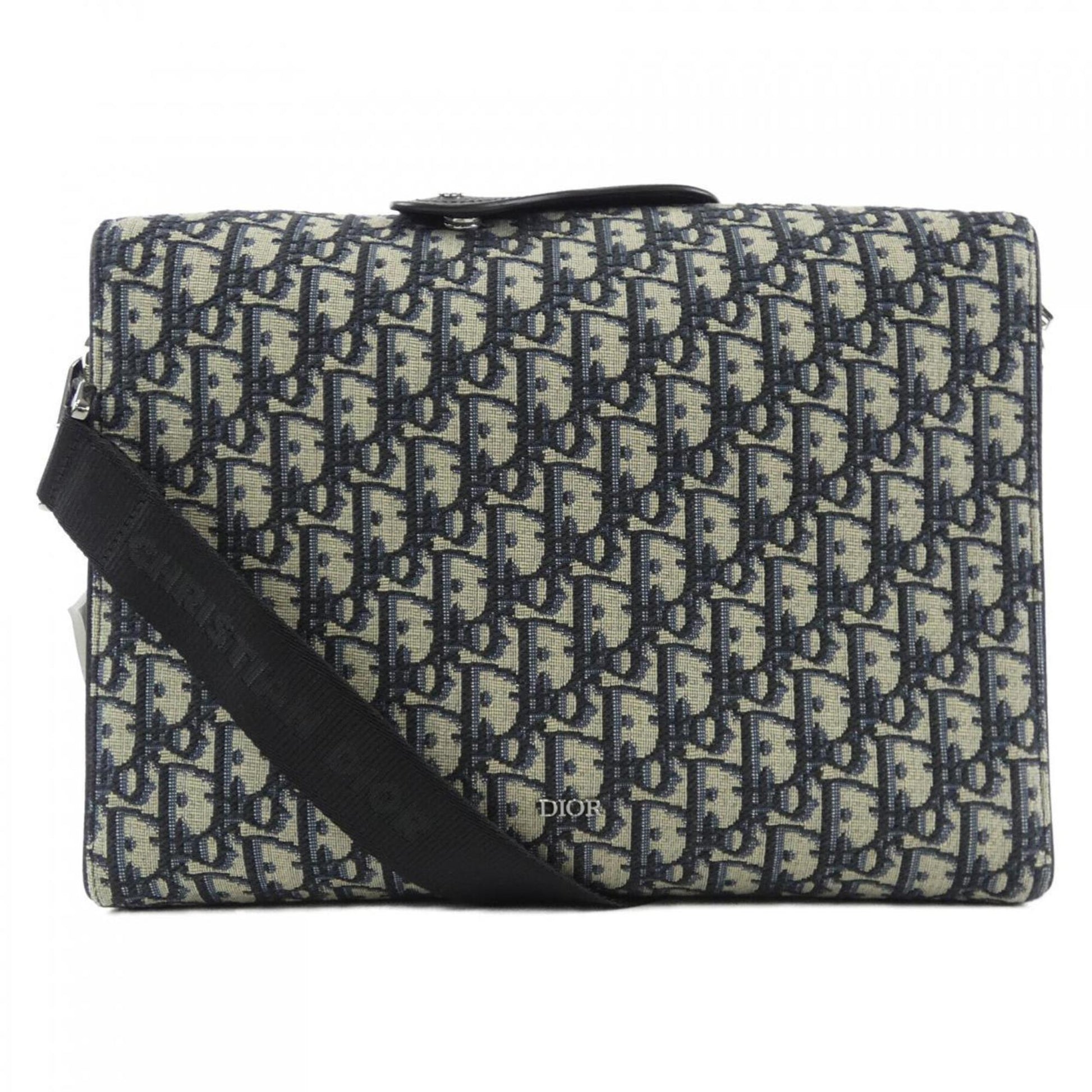 Dior Handbag Christian Shoulder Bag Beige Navy Multicolor