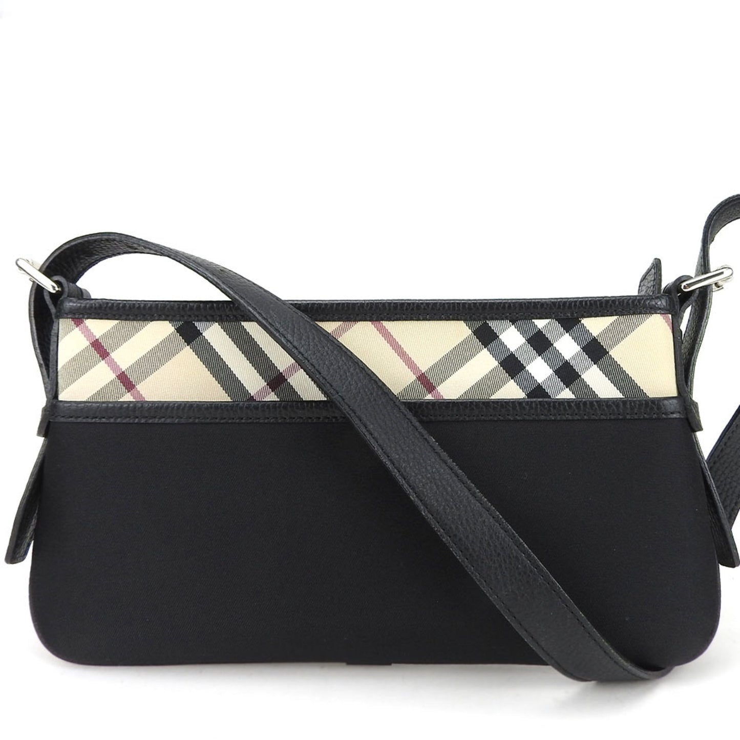 Burberry Shoulder Bag Leather Canvas Black Shoulder Bag 1