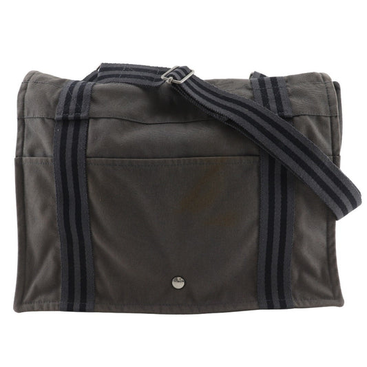Hermes Fourre Tout Cotton Shoulder Bag Canvas Gray