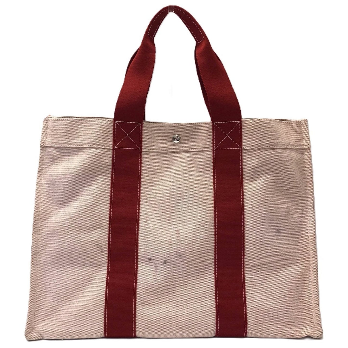 Hermes Bora Bora Color Handbag Tote Bag Canvas Red