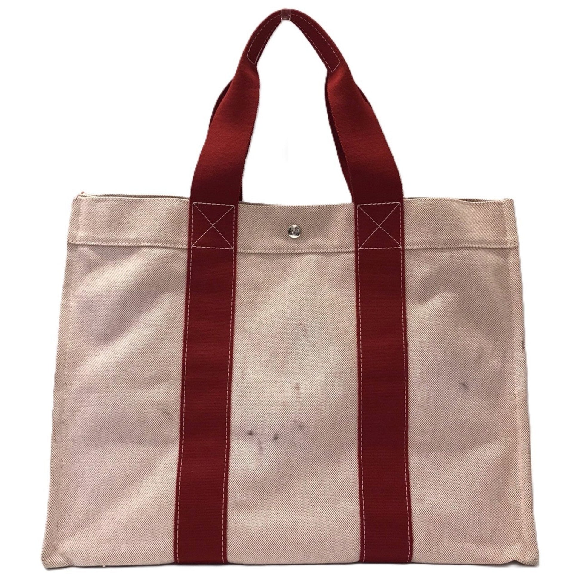 Hermes Bora Bora Color Handbag Tote Bag Canvas Red