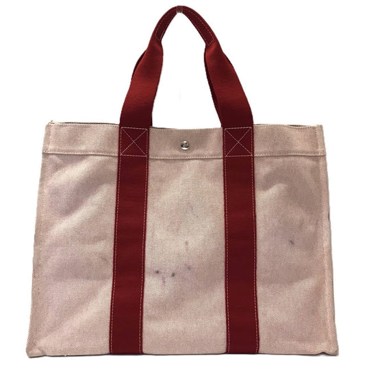 Hermes Bora Bora Color Handbag Tote Bag Canvas Red