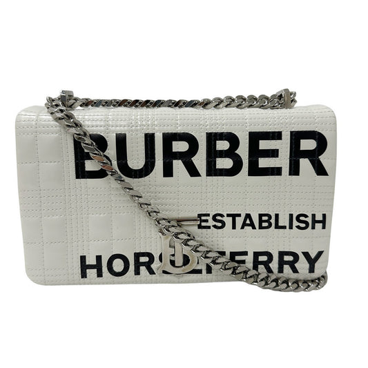Burberry Pvc Shoulder Bag Leather White