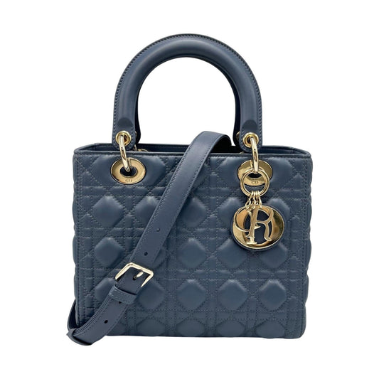 Dior Handbag Christian 2 Leather Blue