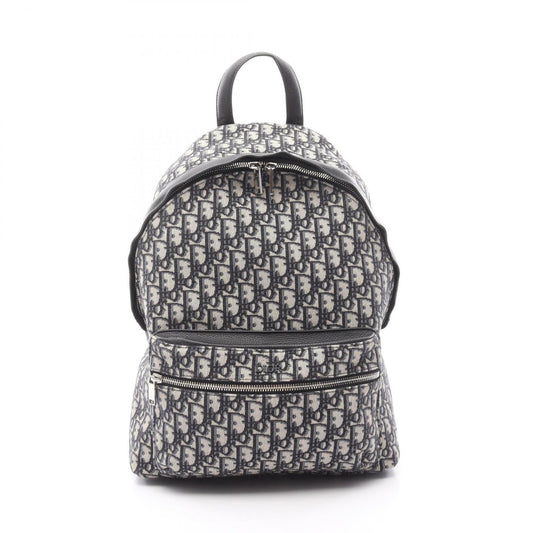 Dior Handbag Christian Backpack Leather Canvas Black