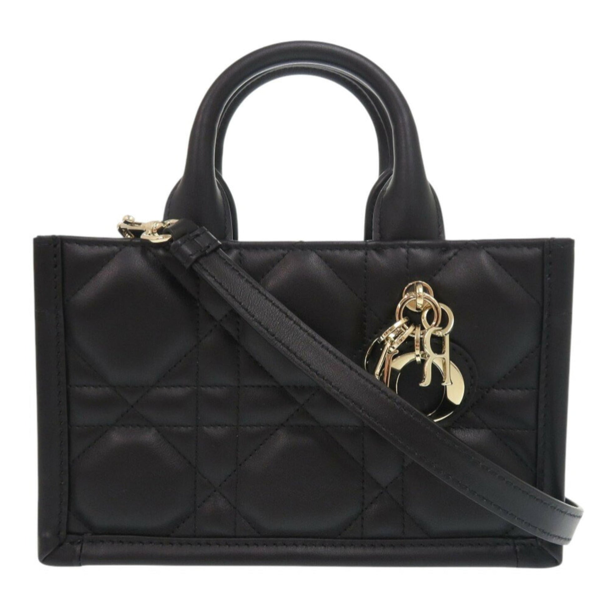 Dior Handbag Christian Shoulder Bag 54 Leather Black