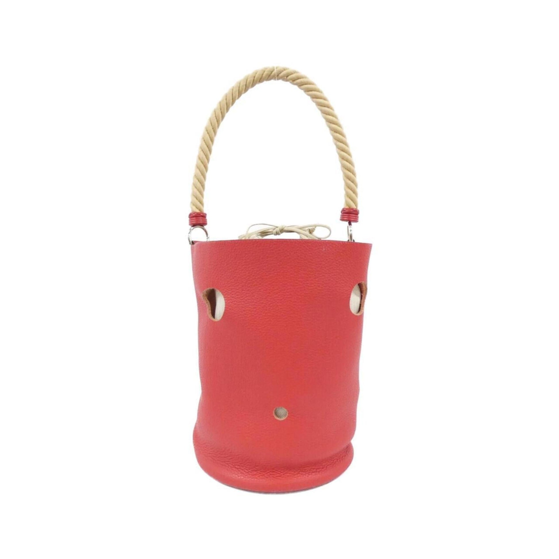 Hermes Rouge Garance Taurillon Clemence Shoulder Bag Leather