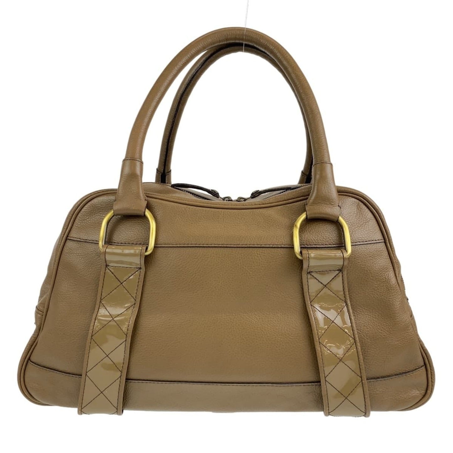 Burberry Khaki Handbag Shoulder Bag Leather Brown