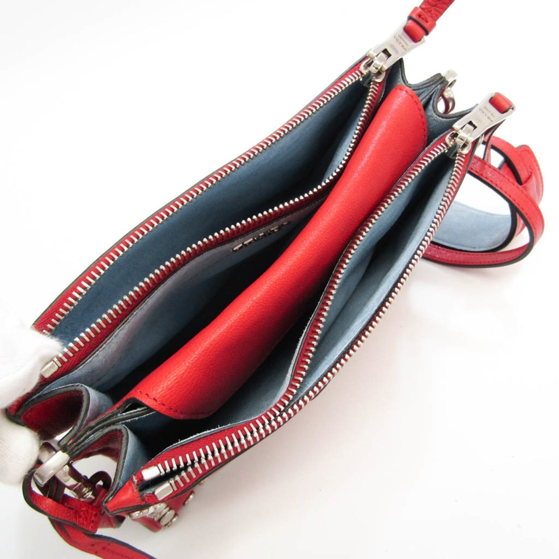 Prada Etiquette Studs Women Shoulder Bag Color Leather Red