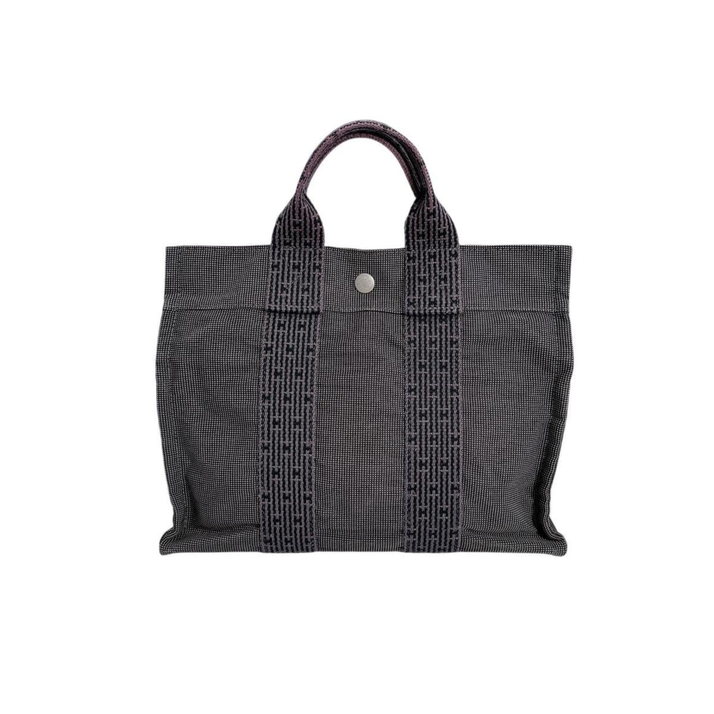 Hermes Her Line Tote Bag Canvas Gray Tote Bag 16