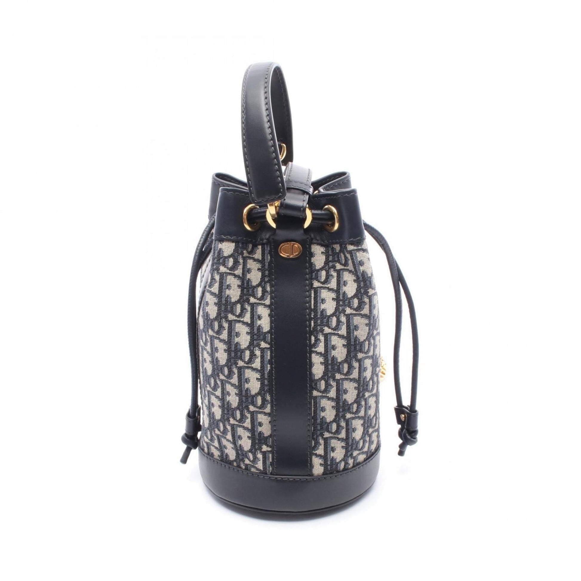 Dior Handbag Christian Backpack Leather Canvas Gray