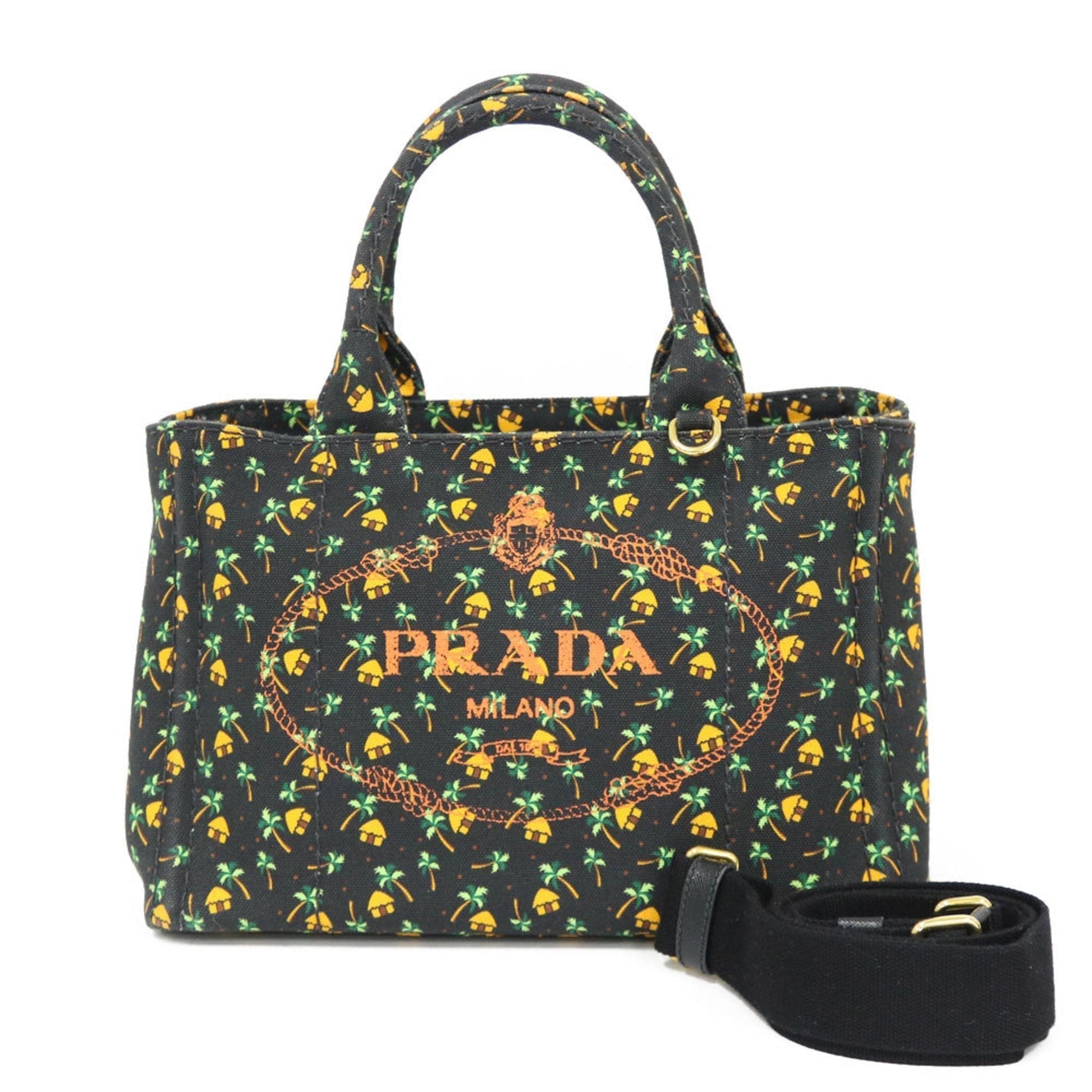 Prada Shoulder Bag Handbag Kanapatoto Pm Ladies Black