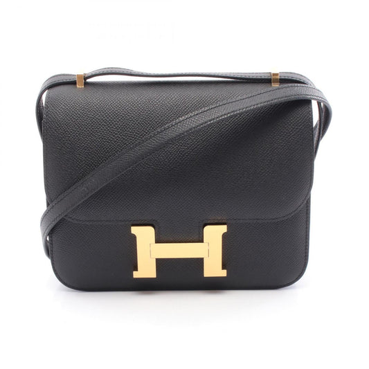 Hermes Constance Epsom Shoulder Bag Leather Black