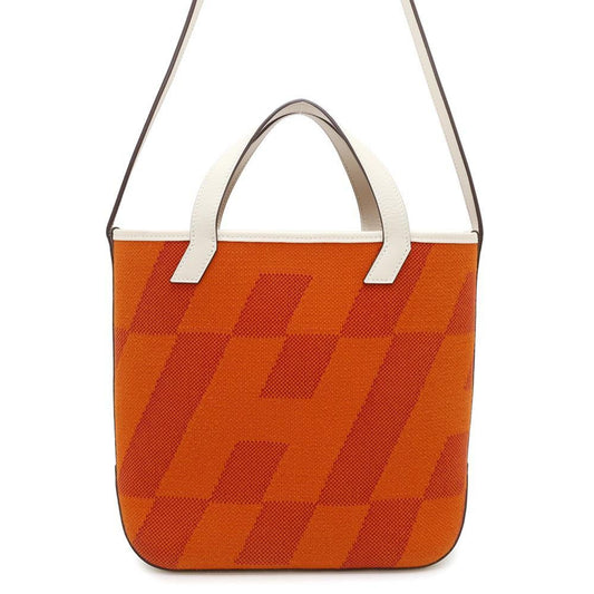Hermes Kara Feu Swift Toile Tote Bag Leather