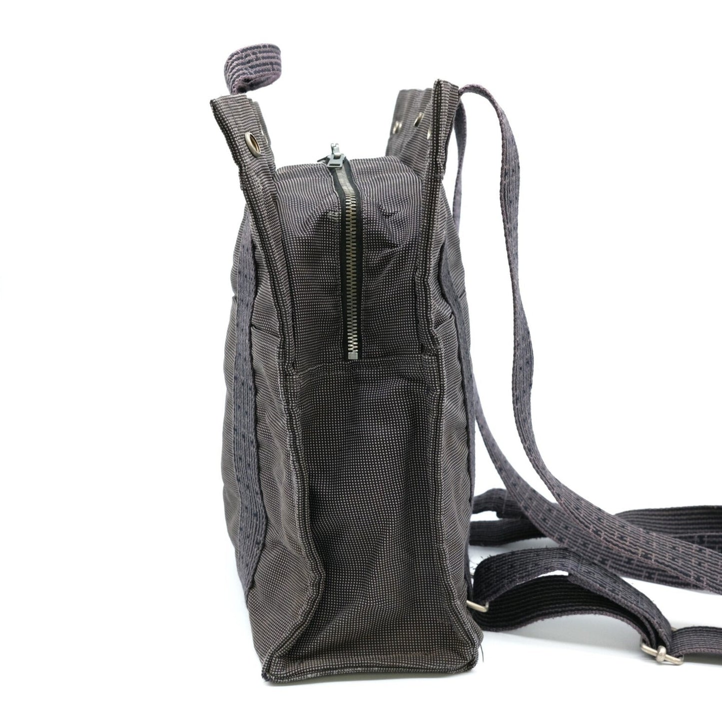 Hermes Backpack Canvas Nylon Gray