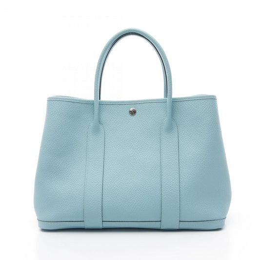 Hermes Garden Vache Tote Bag Leather Blue