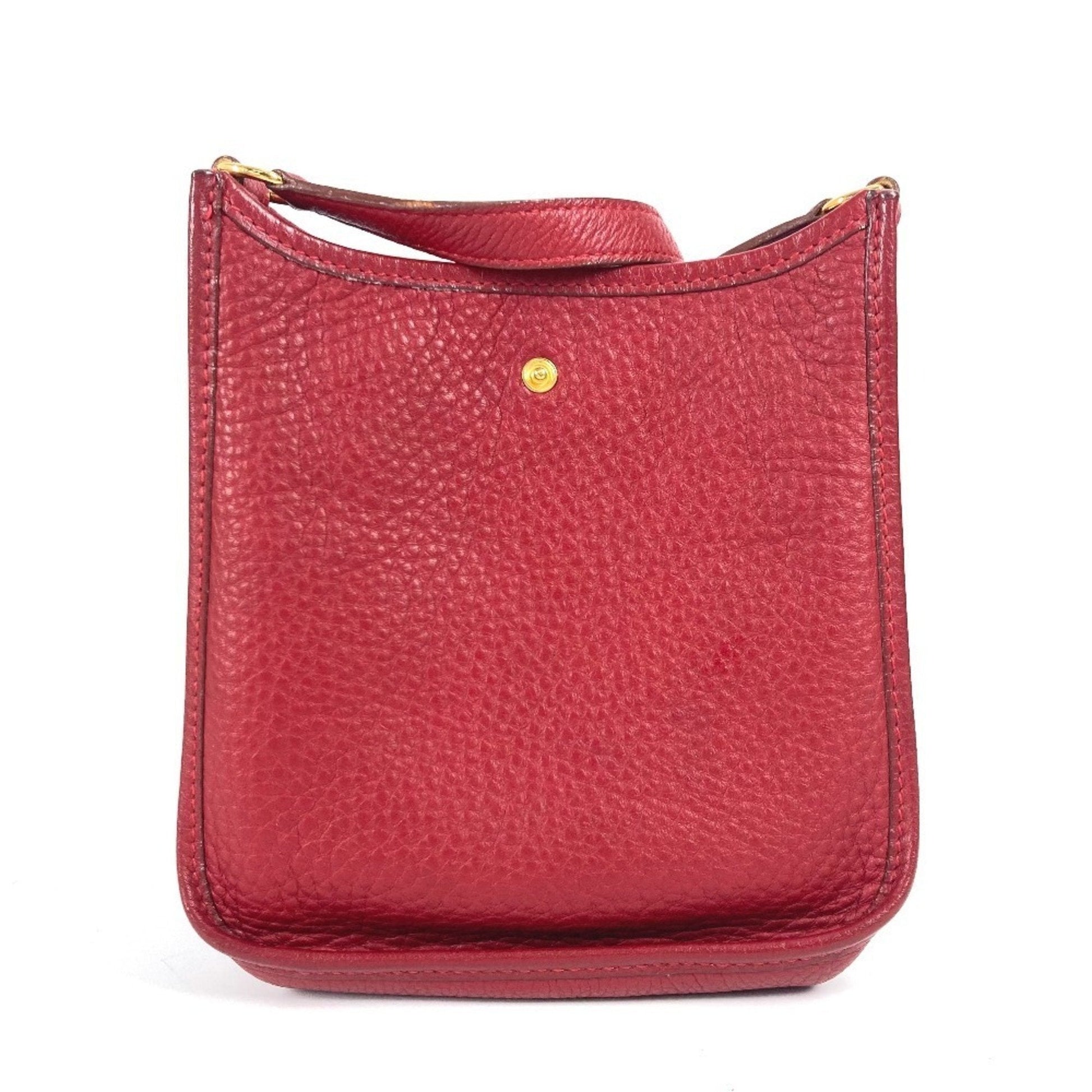 Hermes Color Rouge Taurillon Clemence Pochette Shoulder Bag Leather Red