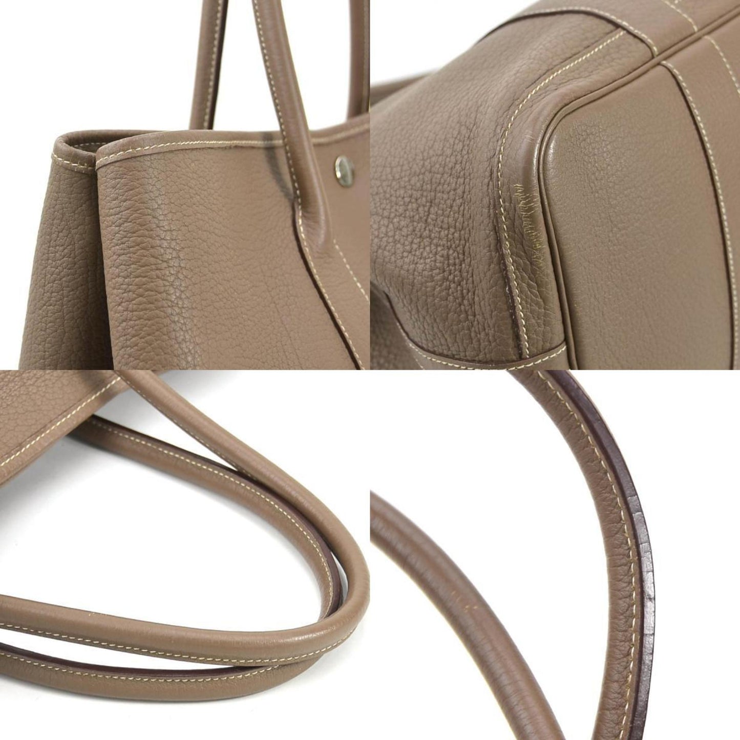 Hermes Etoupe Handbag Tote Bag Leather Gray