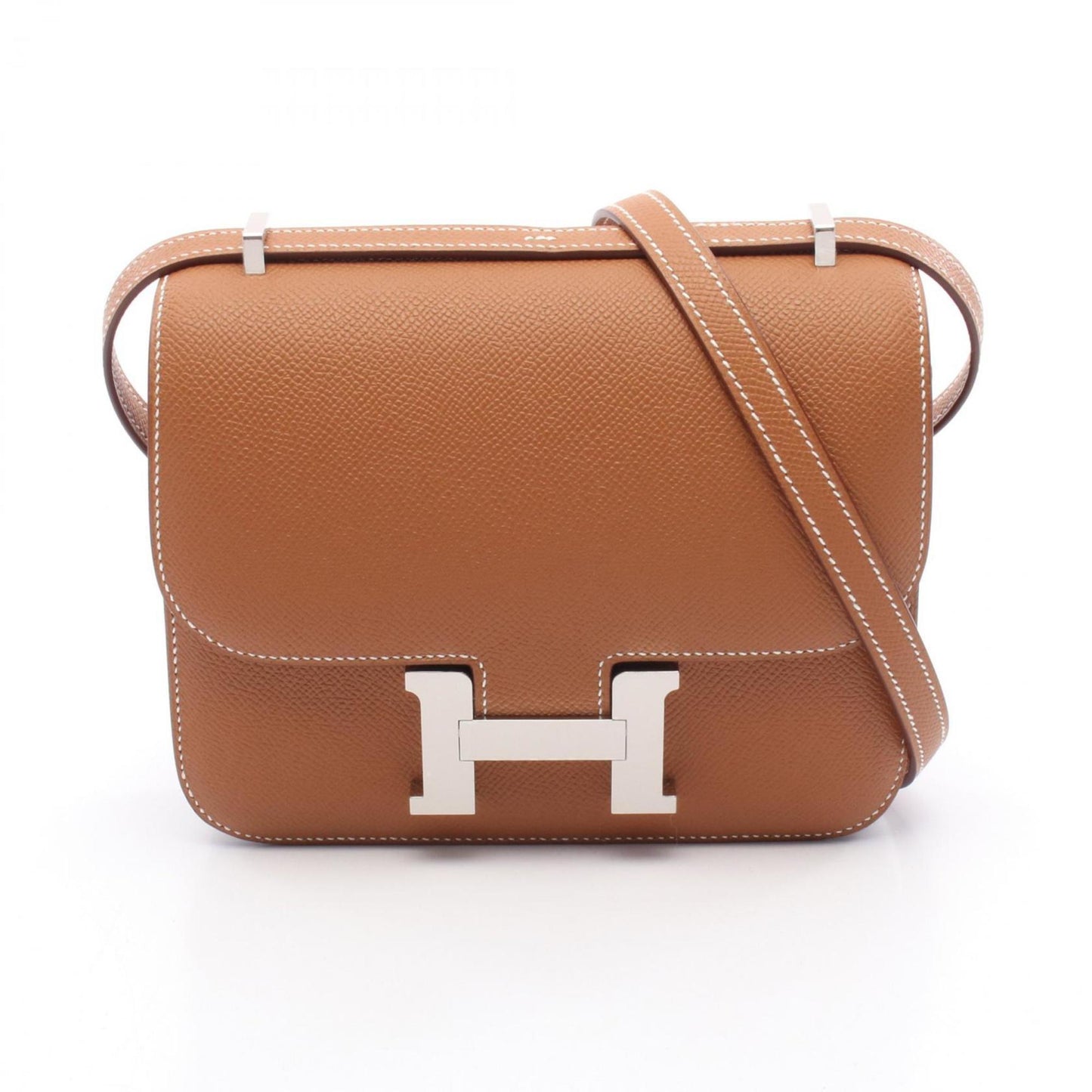 Hermes Epsom Shoulder Bag Leather Brown