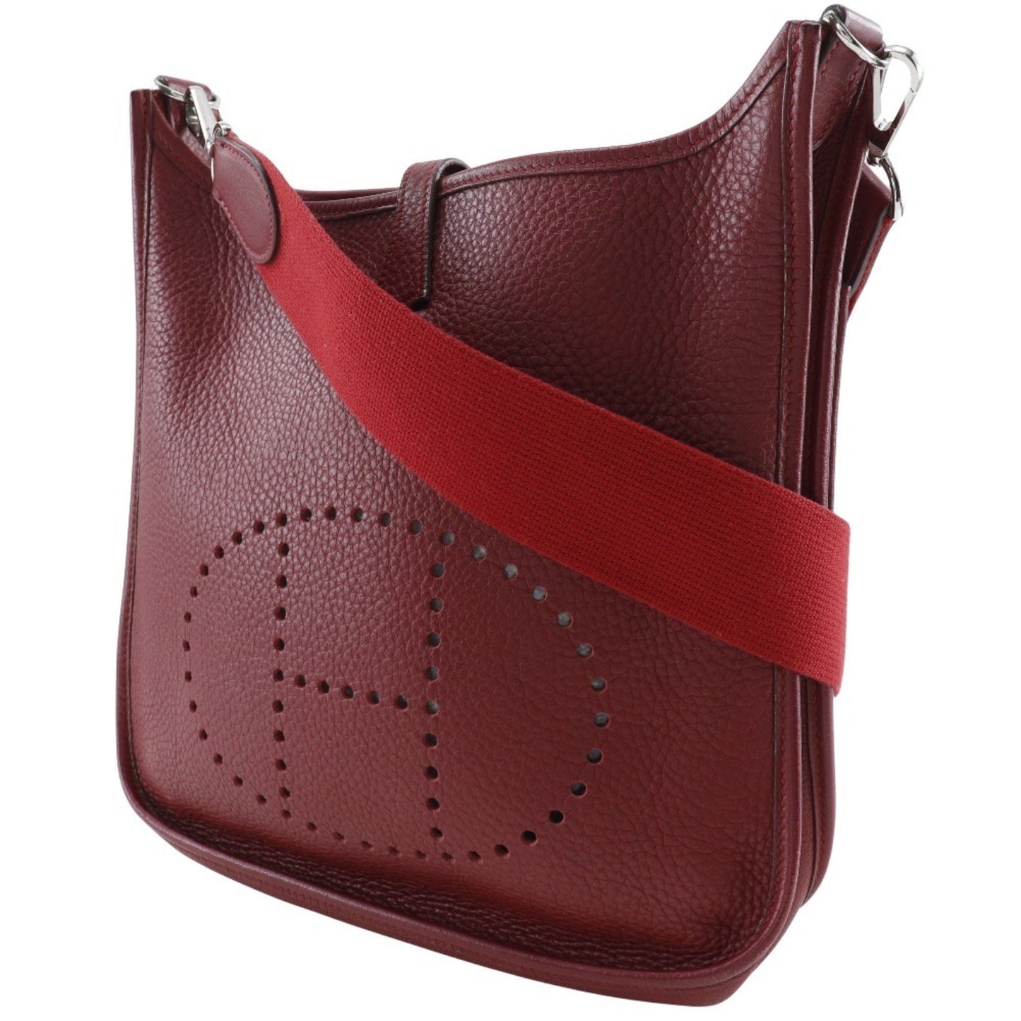 Hermes Color Taurillon Clemence Shoulder Bag Leather Red Shoulder Bag 2