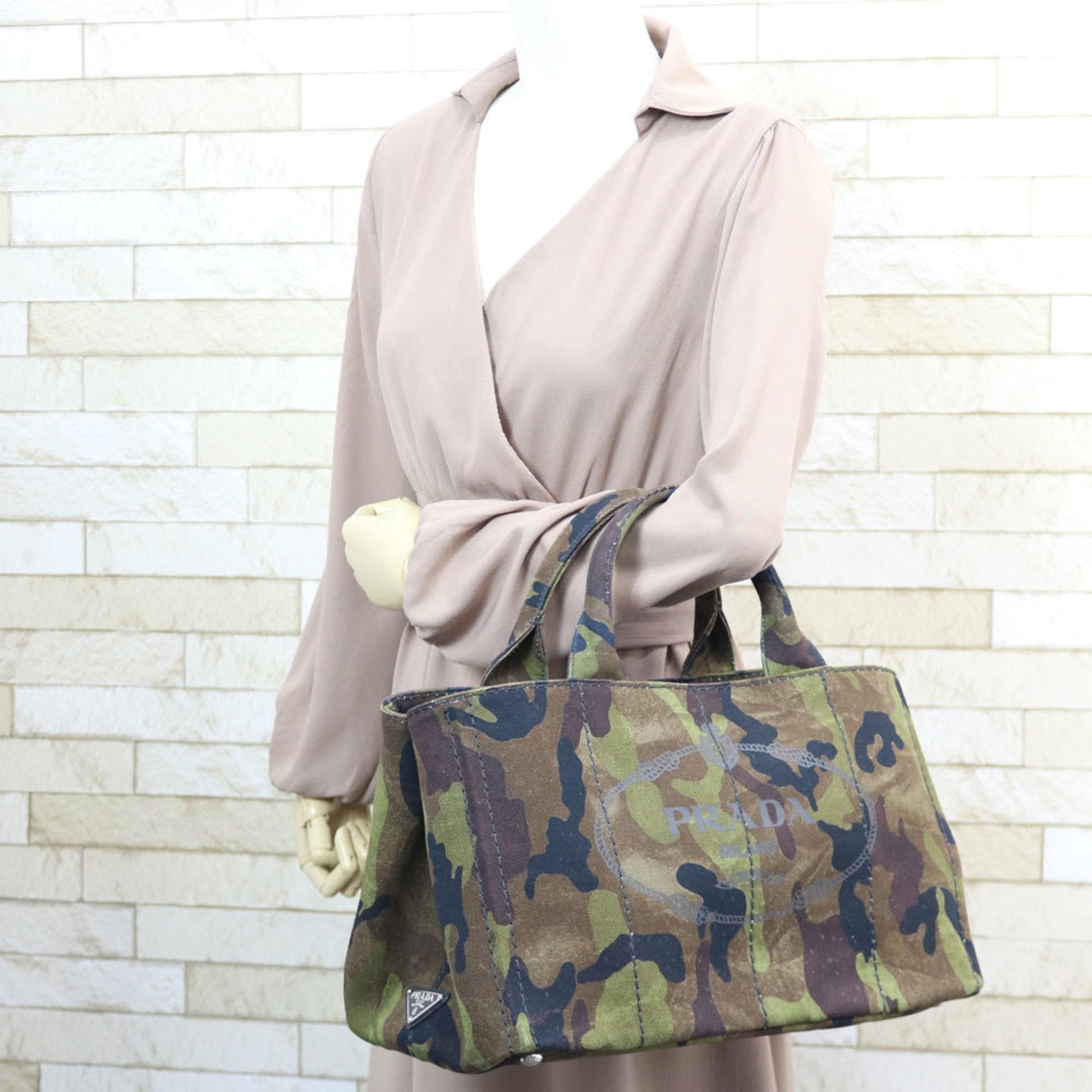 Prada Shoulder Bag Handbag Kanapatoto Mm Ladies Green