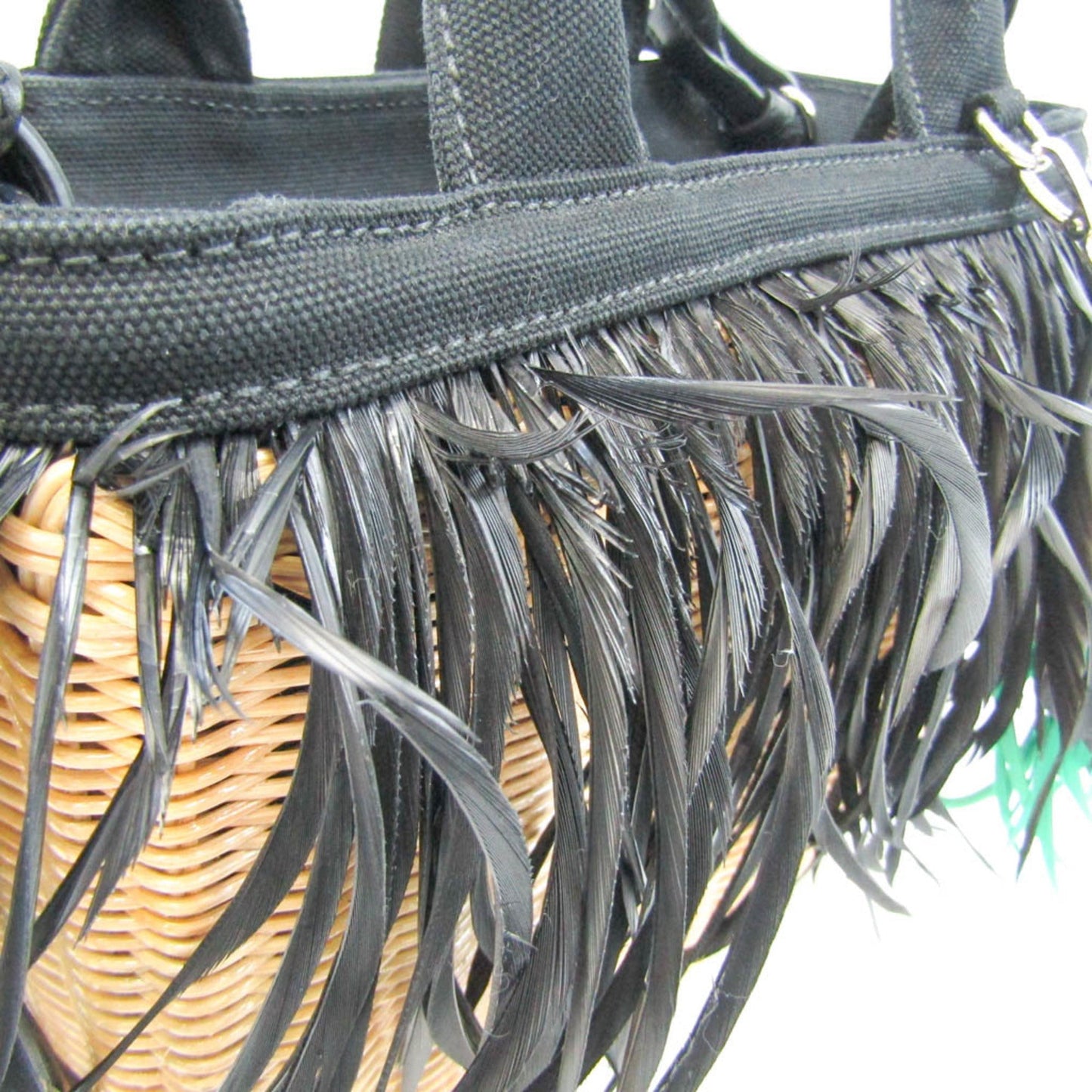Prada Piume Women Bamboo Handbag Shoulder Bag