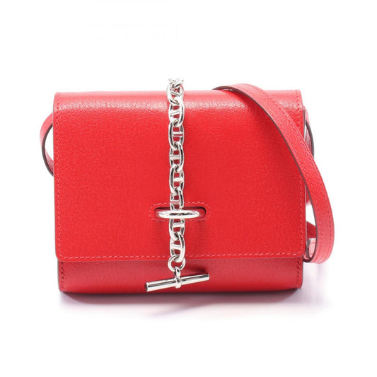 Hermes Color Chevre Shoulder Bag Leather Red