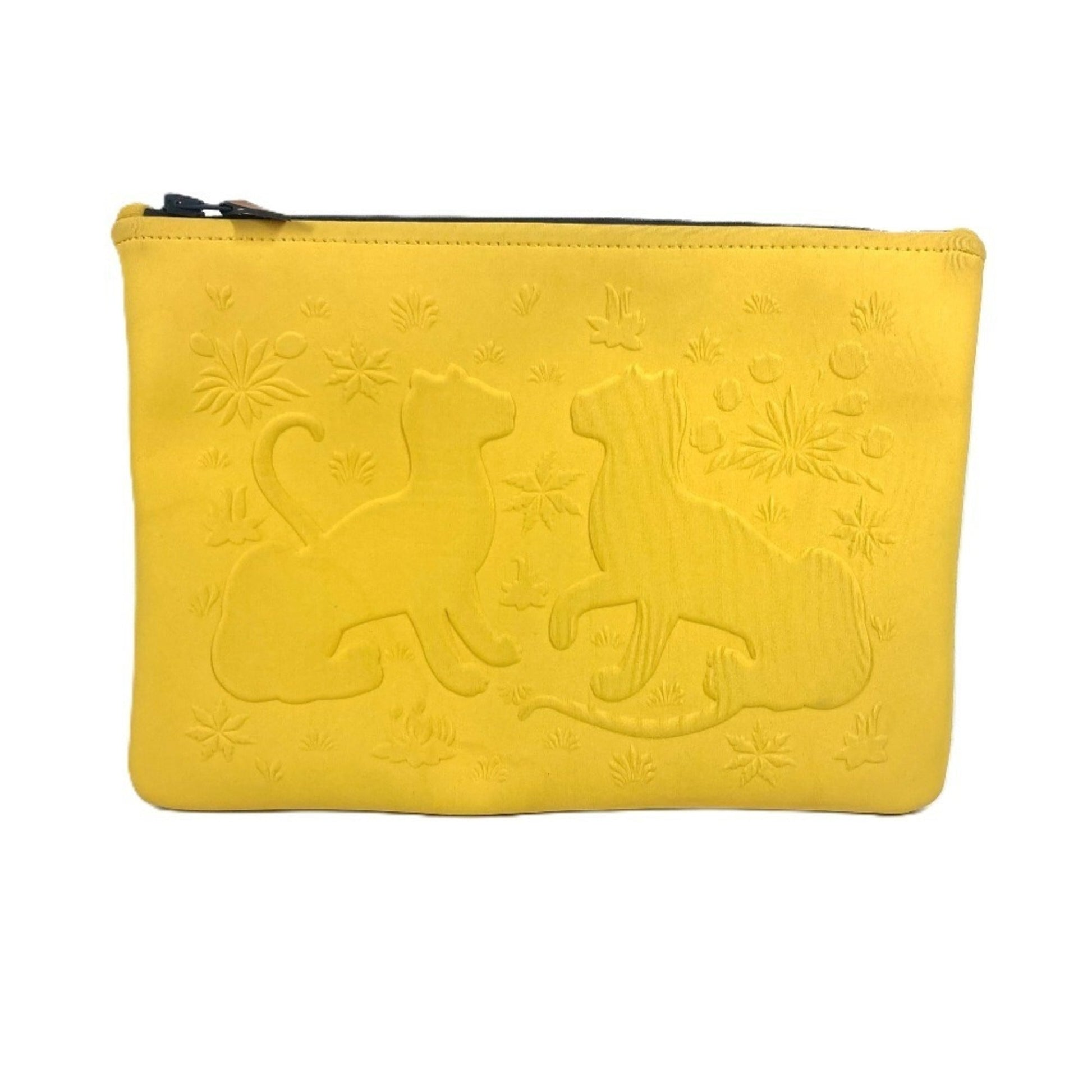 Hermes Polyamide Clutch Bag Pouch Yellow Clutch Bag Pouch
