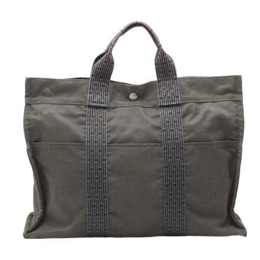 Hermes Her Line Tote Bag Canvas Gray Tote Bag 11