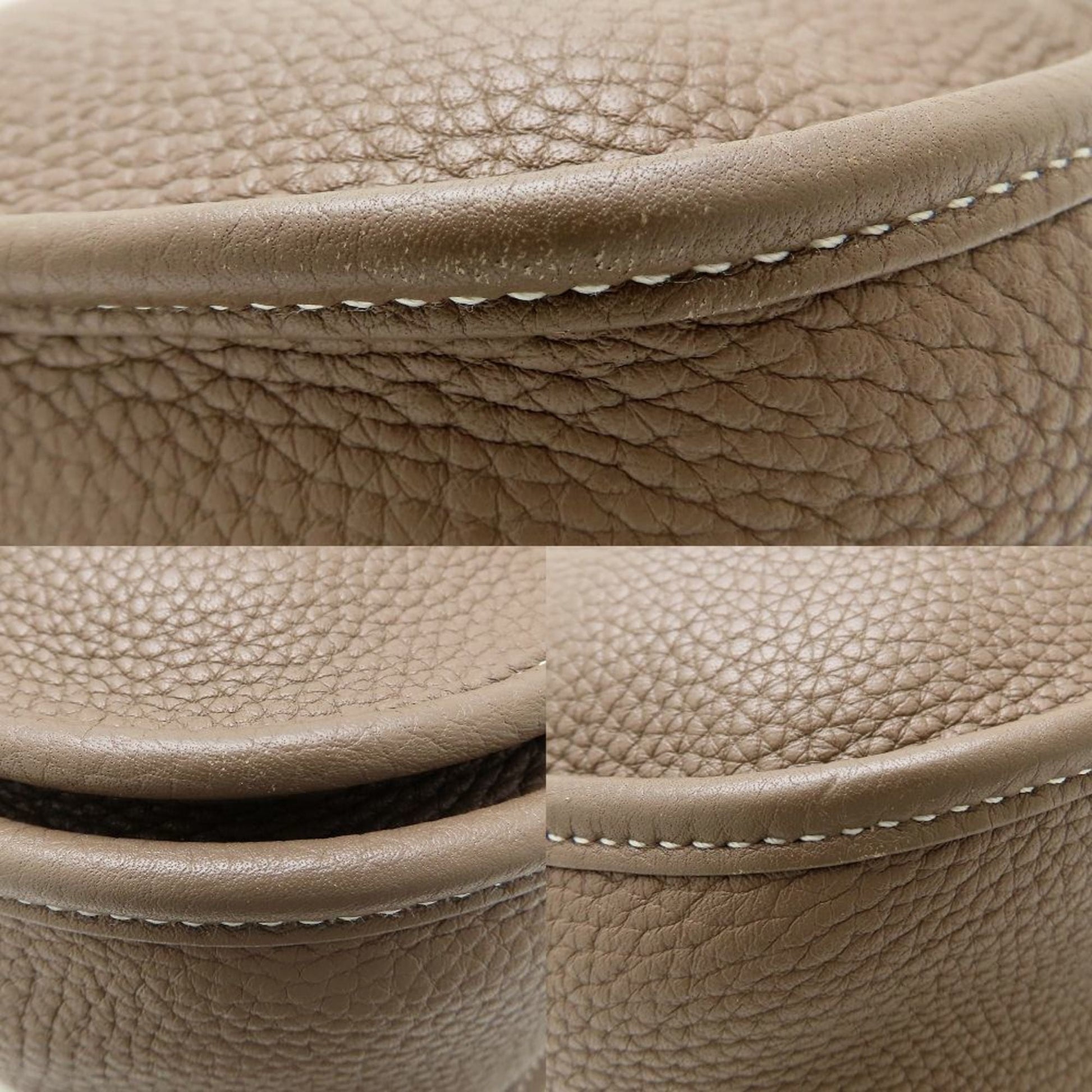 Hermes Evelyne Etoupe Taurillon Clemence Shoulder Bag Leather Gray Shoulder Bag 1