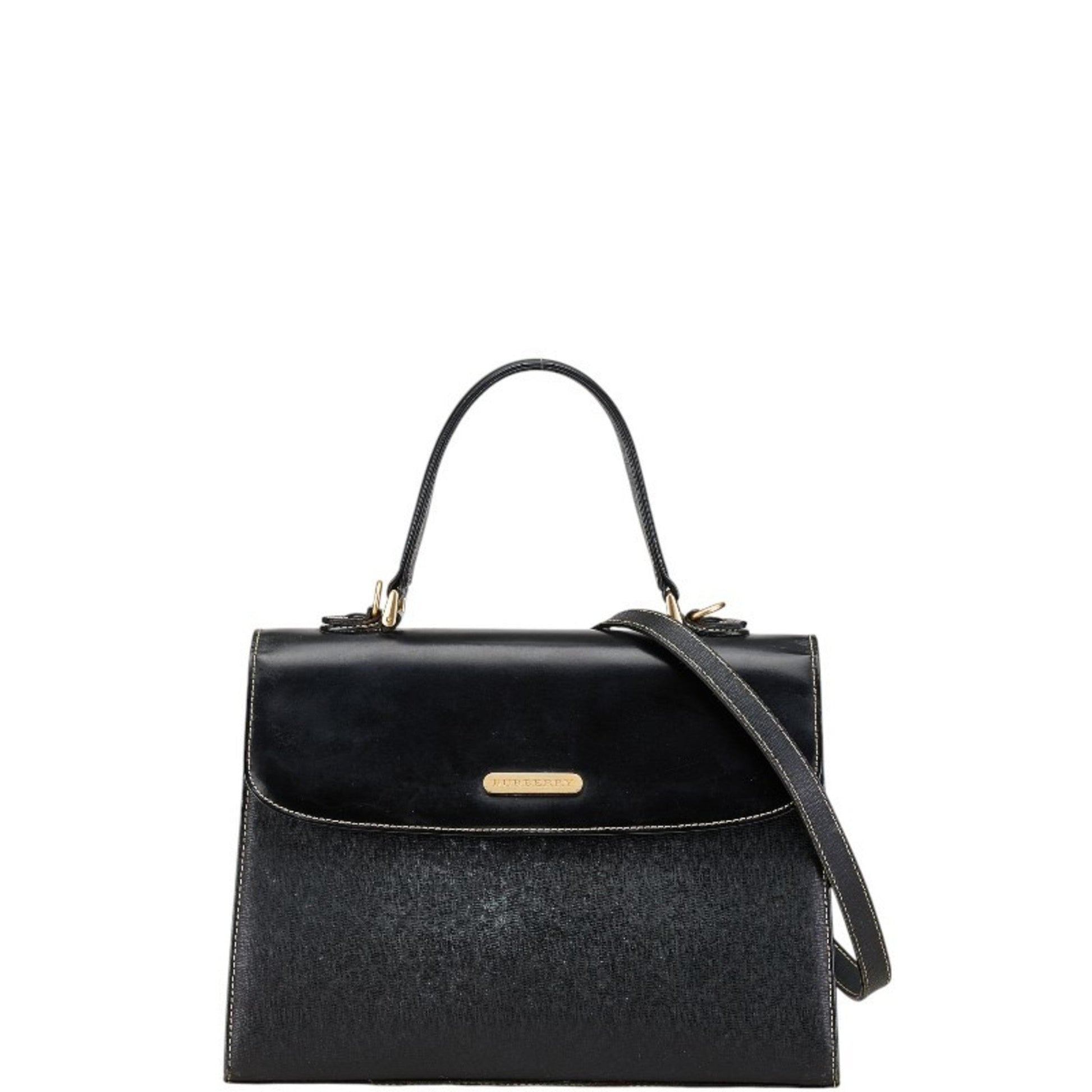 Burberry Handbag Shoulder Bag Leather Black