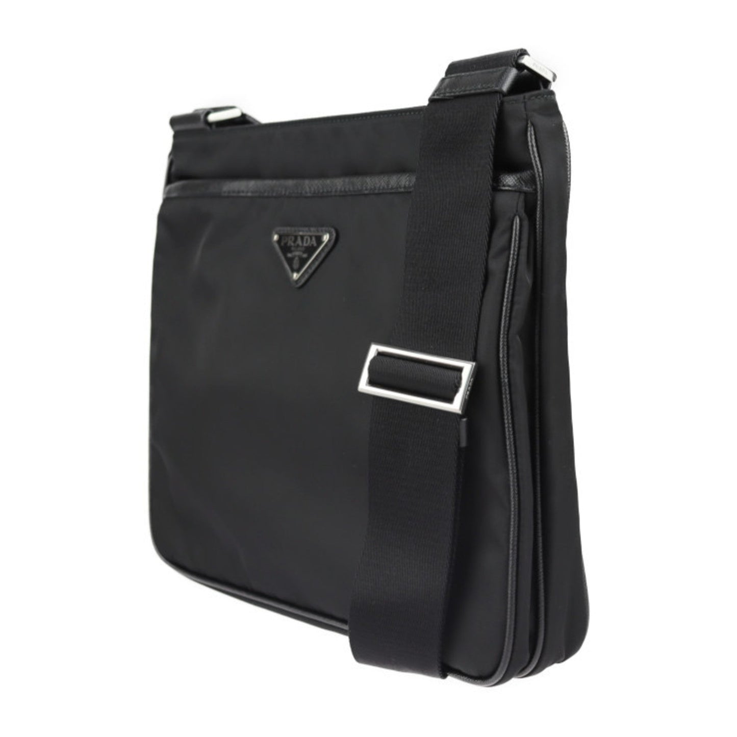 Prada Shoulder Bag Fittings Nylon Metal Black