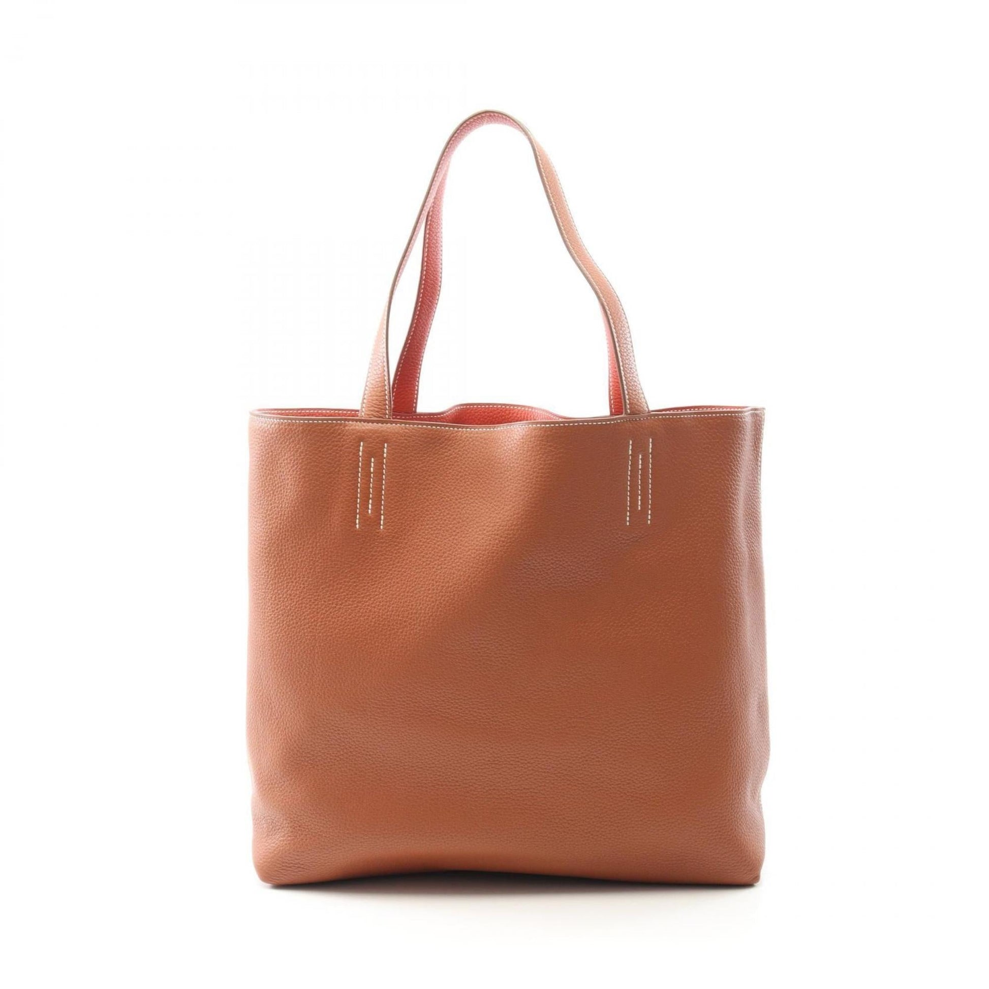 Hermes Bordeaux Taurillon Clemence Tote Bag Leather Brown
