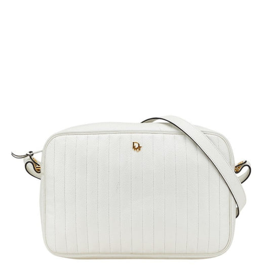 Dior Handbag Christian Shoulder Bag Leather White