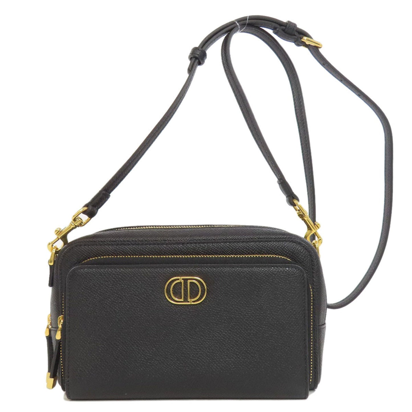 Dior Handbag Christian Shoulder Bag 43 Leather Black