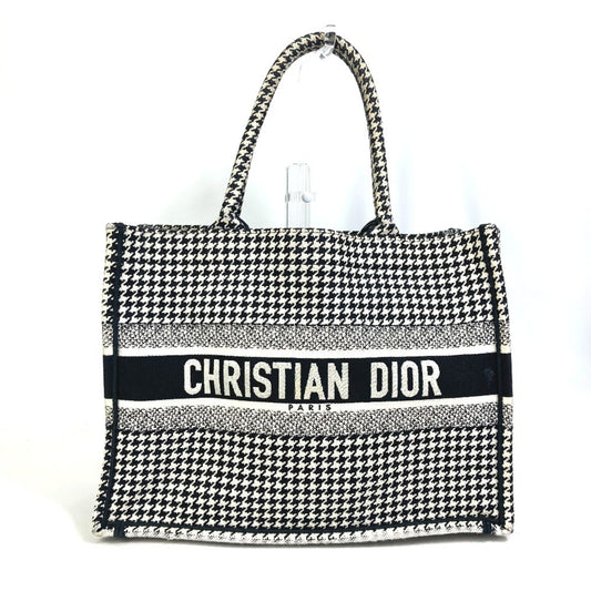Dior Handbag Christian Shoulder Bag Tote Bag 2 Canvas Black White