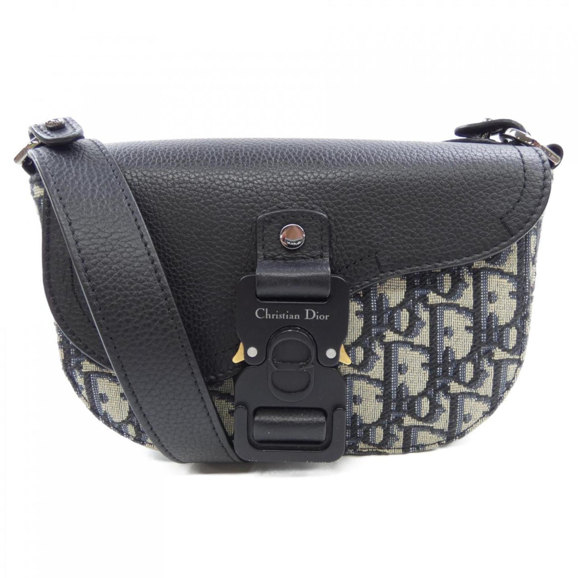 Dior Handbag Christian Black Beige Navy