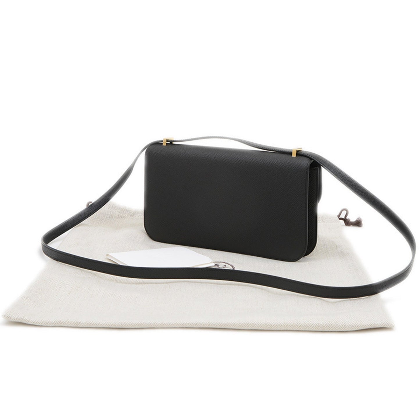 Hermes Constance Epsom Shoulder Bag Leather Black Shoulder Bag 2