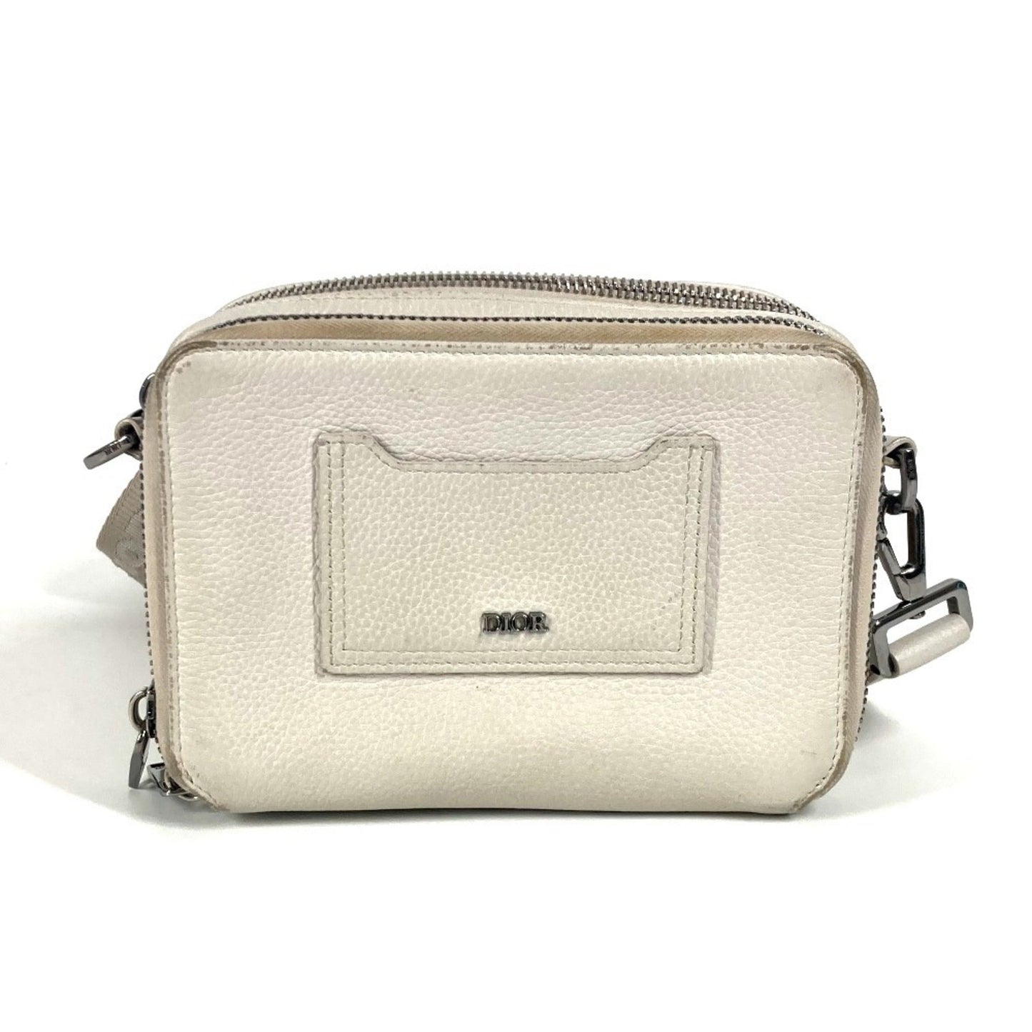 Dior Handbag Christian Ivory Shoulder Bag Leather