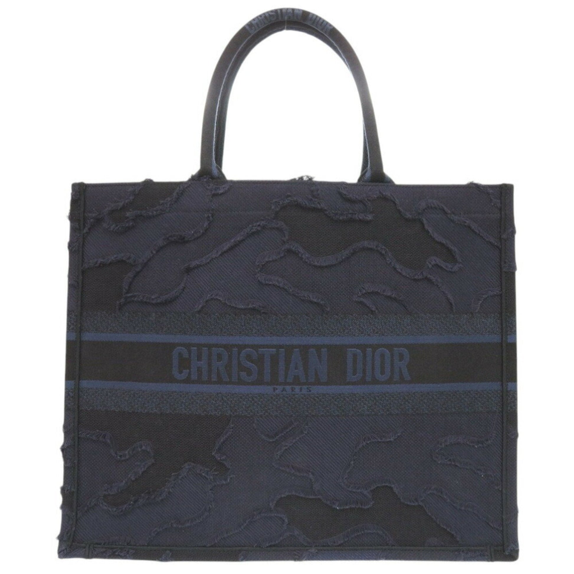 Dior Handbag Christian Tote Bag Canvas Blue Navy