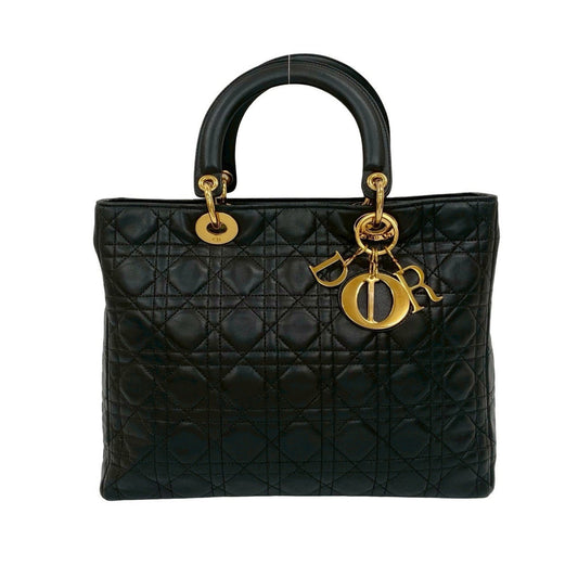 Dior Handbag Christian Tote Bag 16 Leather Black