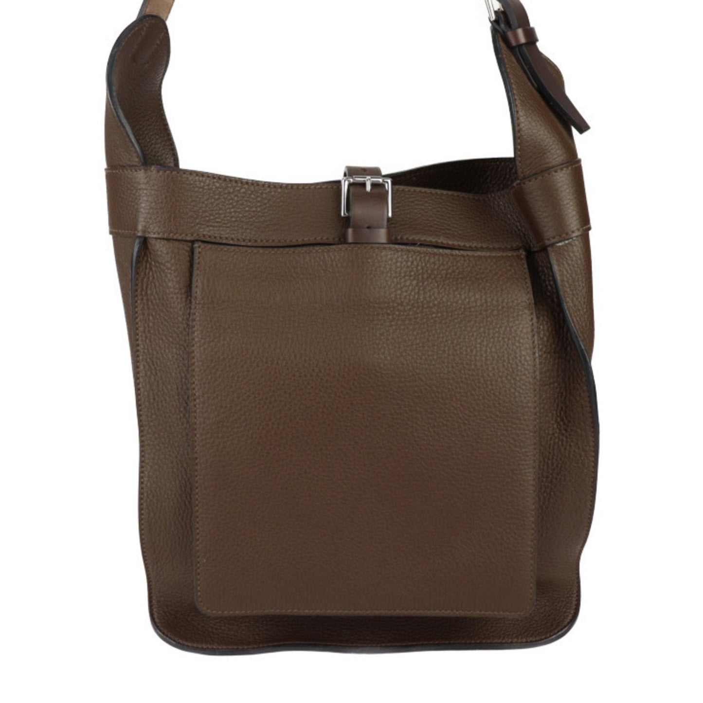 Hermes Taurillon Clemence Handbag Shoulder Bag Tote Bag Leather Brown