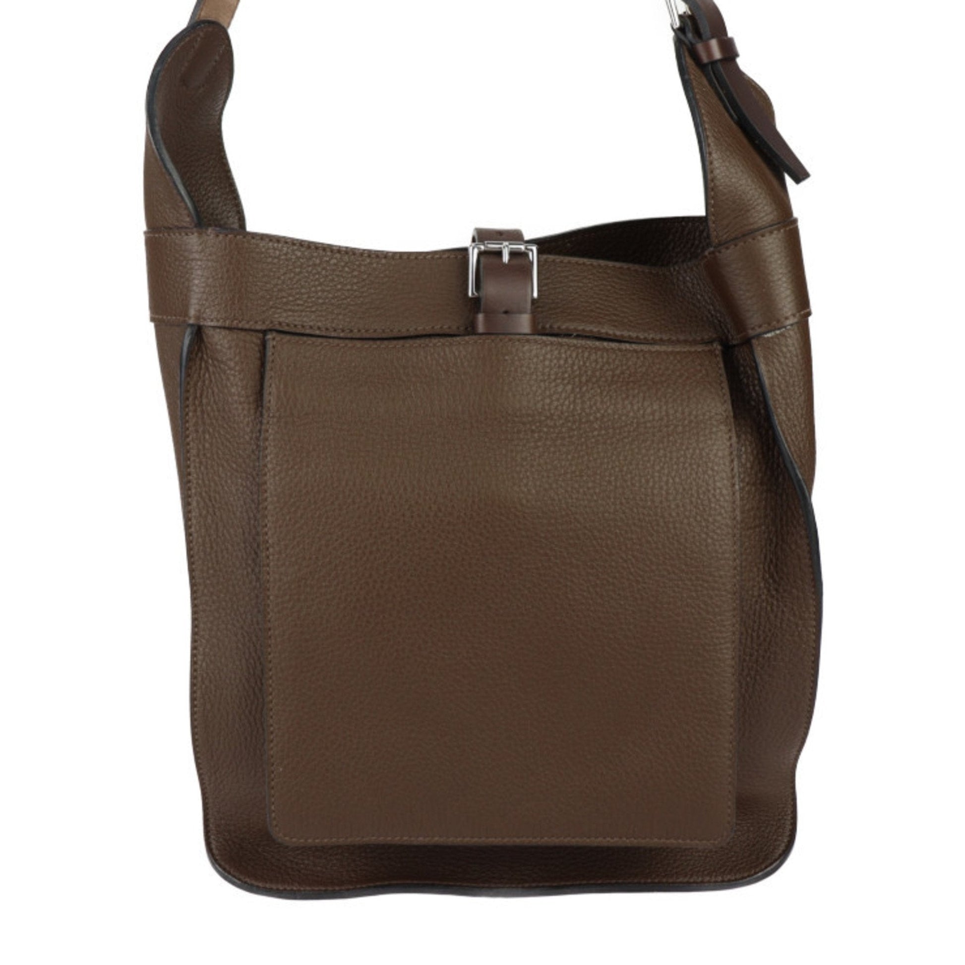 Hermes Taurillon Clemence Handbag Shoulder Bag Tote Bag Leather Brown