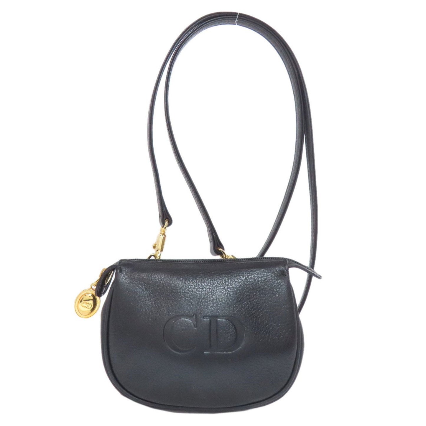 Dior Handbag Christian Shoulder Bag 5 Leather Black