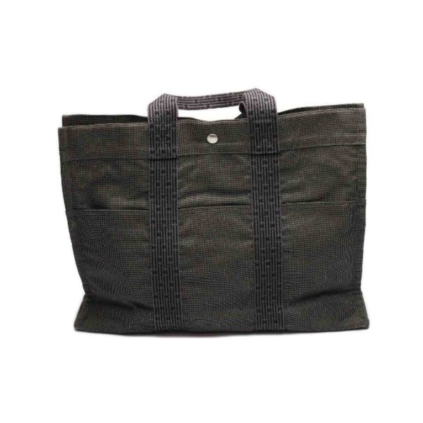Hermes Her Line Tote Bag Canvas Gray Tote Bag 6