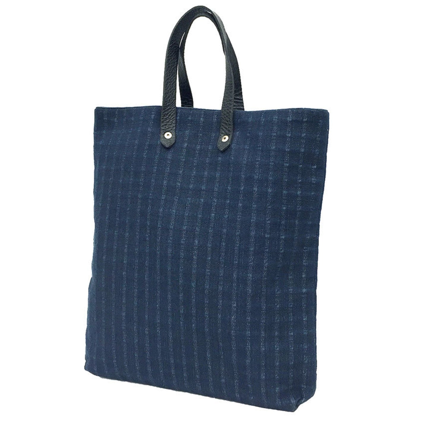 Hermes Tote Bag Leather Canvas Navy