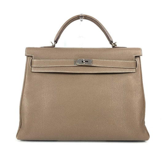 Hermes Kelly Togo Handbag Shoulder Bag Tote Bag Leather Beige