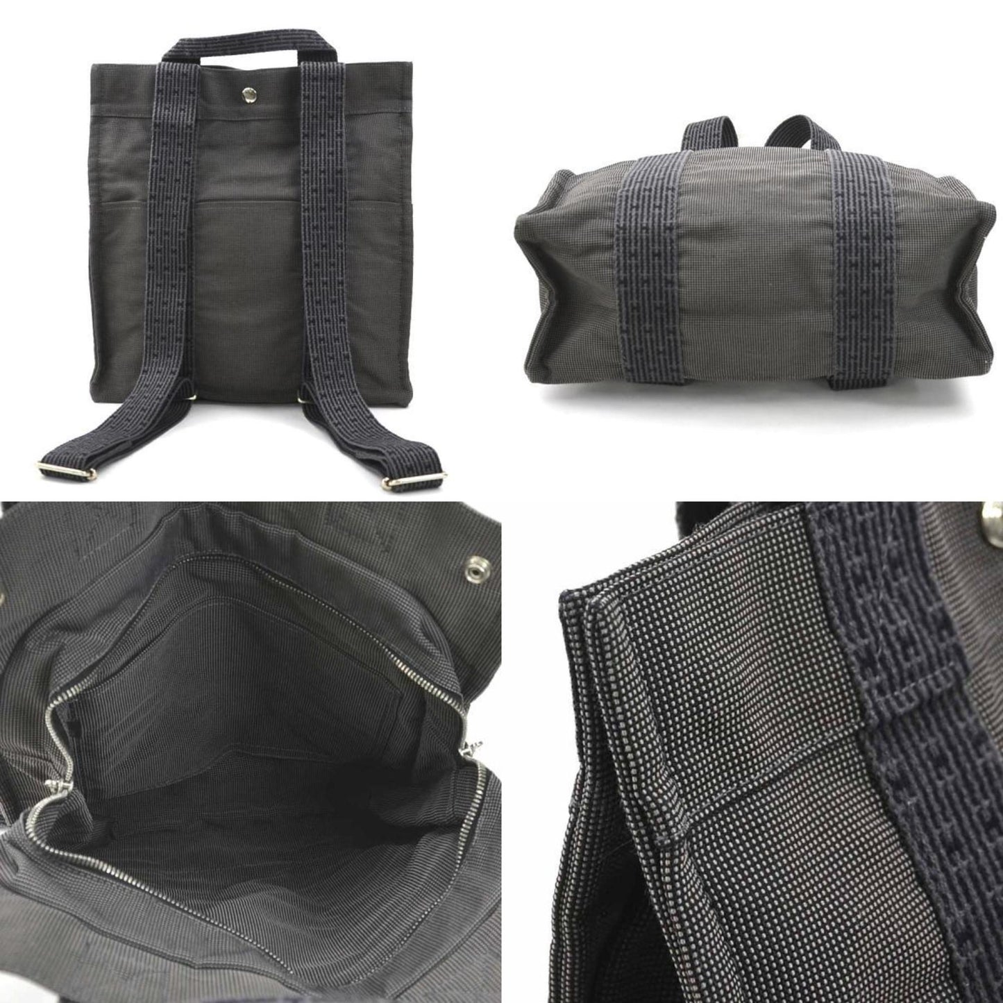 Hermes Dark Backpack Canvas Gray